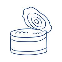 Open can of food with lid flipped back showcasing contents inside vector