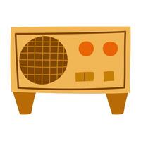 Vintage radio from the mid-twentieth century displayed on a simple background vector