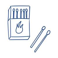 Matches in a box with two sticks beside it on a plain background vector