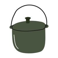 Cooking pot in a simple design suitable for various culinary uses outdoors or indoors vector