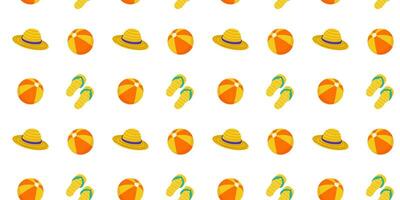 Colorful beach accessories create a fun summertime pattern for vacation vibes vector