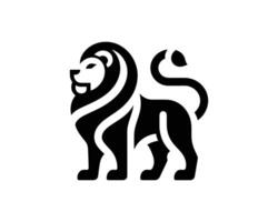 Lion logo design in sleek flat minimalist form vector