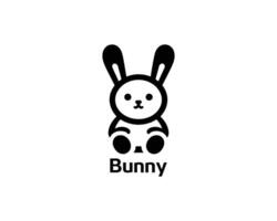 Playful bunny cartoon logo icon in flat style for kids vector