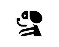 Sleek and Simple Dog Icon in Black and White Colors vector