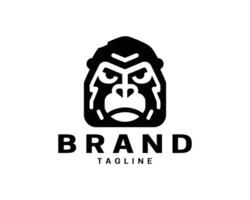 Gorilla head logo flat style for branding logos vector