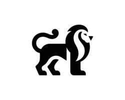 Lion Iconic Logo Design in Playful Black and White Style vector