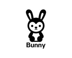 Fun bunny logo icon in flat style for kids brands vector