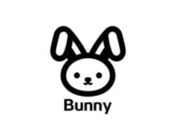 Flat style bunny icon logo for kids brands in clean design vector