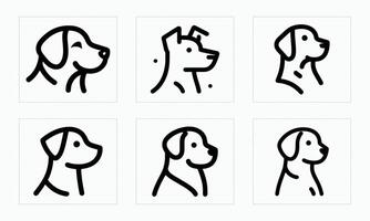 Collection of Dog Logo Icons in Clean Line Style vector