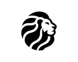 Modern Minimalist Lion Head Logo in Clean Black and White Style vector