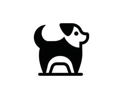 Bold Minimal Dog Logo in Dual Tone vector