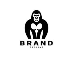 Creative gorilla logo design in clean flat vector