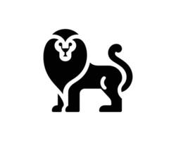 Lion emblem in stylish and flat minimalist format vector