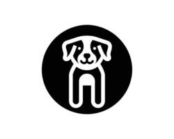 Sleek Monochrome Dog Head Logo in Minimalist Style vector