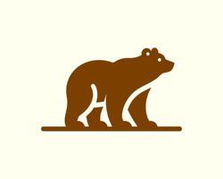 Bear logo professional design in chocolate brown vector