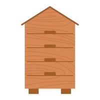 Wooden drawer cabinet design with four compartments for storage and organization vector