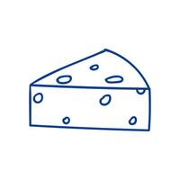 Cheese wedge with holes displayed in a simple and clear illustration style vector