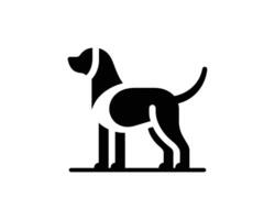 Dog Logo Design Iconic Black and White Playful Flat Style vector