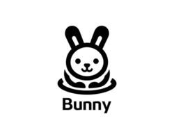 Clean flat bunny icon for kids brand vector