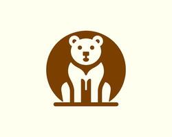 Bear logo icon in brown with clean design perfect for branding vector