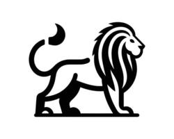 Lion logo design with clean bold minimal line style vector