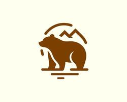 Bear logo design brown tones clean and professional vector