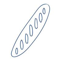 Freshly baked bread baguette with distinct scoring on crust vector