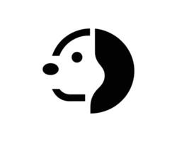 Dog Head Icon in Minimal Black and White Colors vector