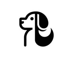 Simple Black and White Dog Icon with Clean Lines vector