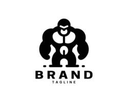 Mighty gorilla head logo icon in modern style vector
