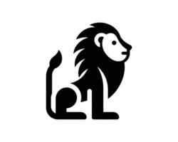 Monochrome Lion Logo Design in Playful Minimalist Style vector