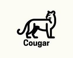 Minimalist Cougar Full Body Design Icon vector