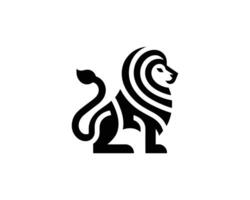 Bold Lion Logo in Black and White with Minimalistic Design vector