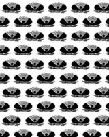 Sun and mountain icon pattern design with black and white color combination. vector
