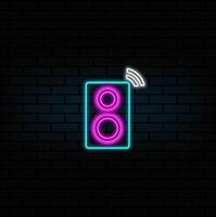 neon style.speaker sound in isolated icon. neon style.UI colorful outline icon.Smart speaker icon. vector