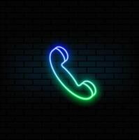 mobile phone making a loud sound 24 hours a day Anytime service concept. neon. vector