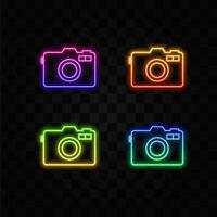 illustration of camera icons. photo camera symbol for seo, website and mobile apps .neon style. vector