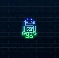 robot icon. suitable for toy symbol. neon style. robot home assistant icon vector