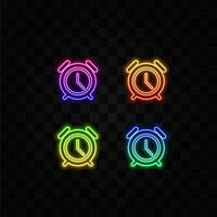 alarm clock colored outline icon. neon style. related icon for stopwatch. productivity elements illustration vector