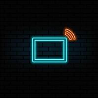 neon style. Laptop and wireless network cloud.Stylish minimalistic laptop computer icon. wireless notebook. vector