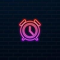 Clock, alarm, clock icon image. neon style.Can also be used for household objects. Suitable for use in web applications, mobile applications and print media. vector
