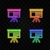 Statistics on training board sketch icon.neon style. planning sign. business. Graphic symbol for your website design, logo, app, UI. vector
