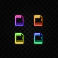 Sd card icon symbol. neon style.Top quality memory card element in trendy style. Premium quality memory card element in trendy style. Sd card icon symbol vector