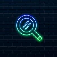 neon style. Search bar and magnifying glass illustration in minimalist style. neon style. magnifying glass icon design vector