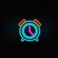 neon style. alarm, clock icon image.Can also be used for household objects. Suitable for use in web applications, mobile applications and print media. vector