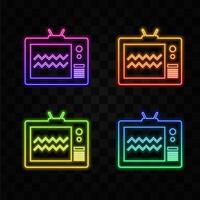 TV icon for web and mobile apps. television sign and symbol. neon style. vector