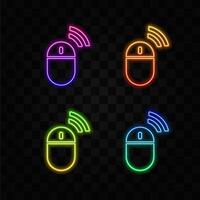 Computer Mouse icon on Internet technology background. neon style. vector