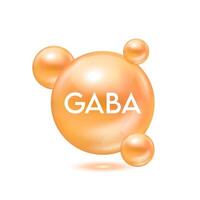 GABA acts as a neurotransmitter that helps send messages between the brain and nervous system. Molecule model orange isolated on white background. Medical scientific concept. vector