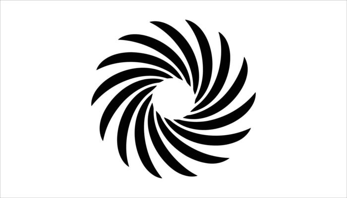 Abstract Black and White Spiral Pattern with Dynamic Flow