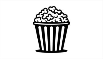 Popcorn Bucket with Fluffy Snack Illustration vector